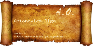 Antonovics Olga névjegykártya