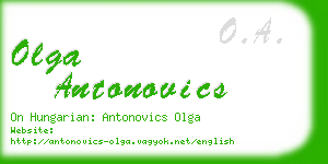 olga antonovics business card